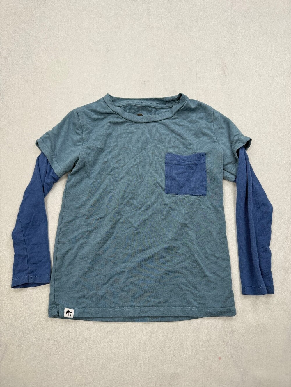 GH George Hats Long Sleeve Sleep Top Bamboo Blue 2010 Modern Classic - Boys 3-4T